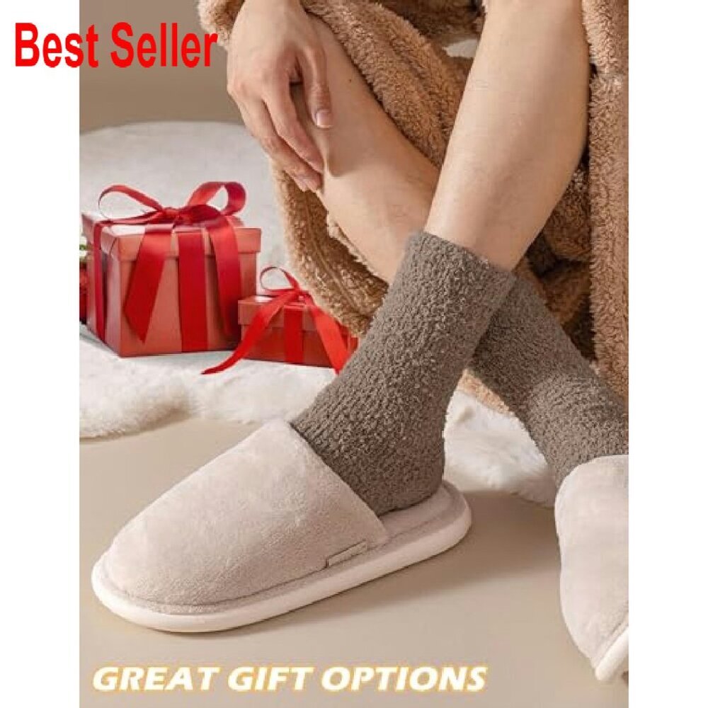 Cozy Fuzzy Socks Plush Winter Sleep Slipper Socks Soft Warm Calf Length - Picture 7 of 8